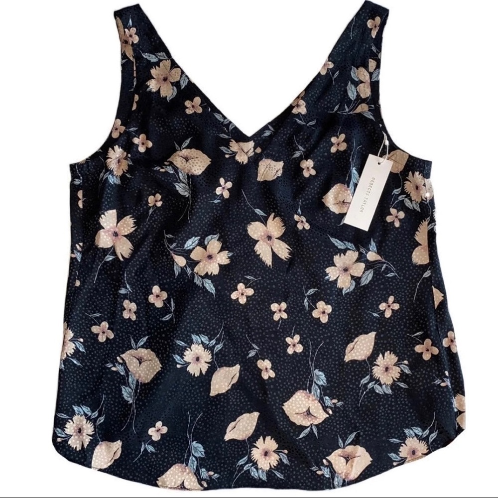 SOLD đNWT Rebecca Taylor Silk Daniella Floral Tank - Picture 3 of 9